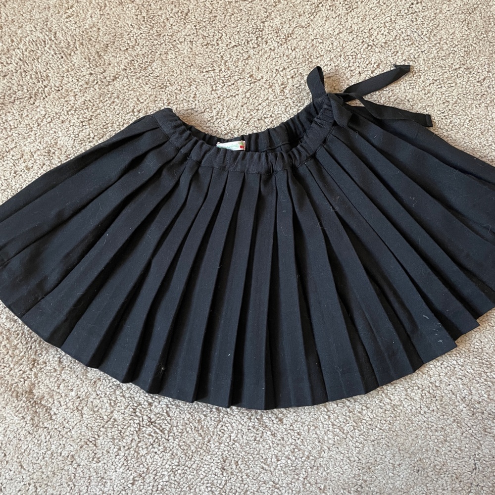 Bonpoint pleated Woolen bow tie skirt / Little girl 8 years